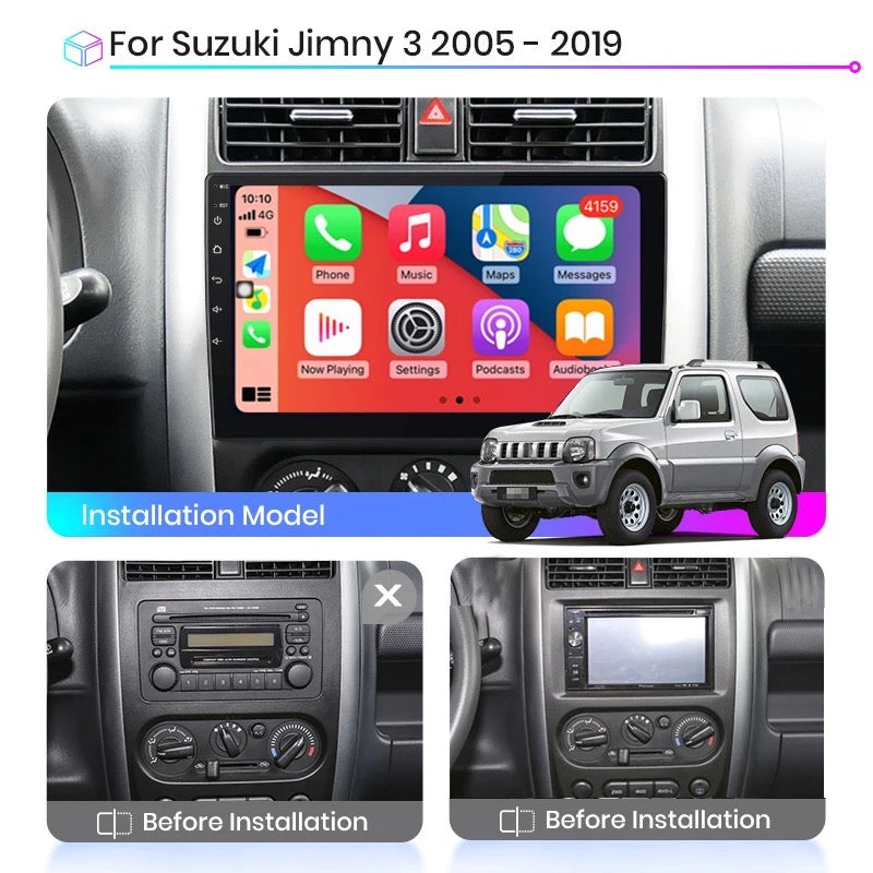 CTB- JS438BG | SUZUKI JIMNY 2005-2019 MONITOR 9 POLLICI | APPLE CARPLAY ANDROID AUTO | WiFi BLUETOOTH GPS USB NAVIGATORE
