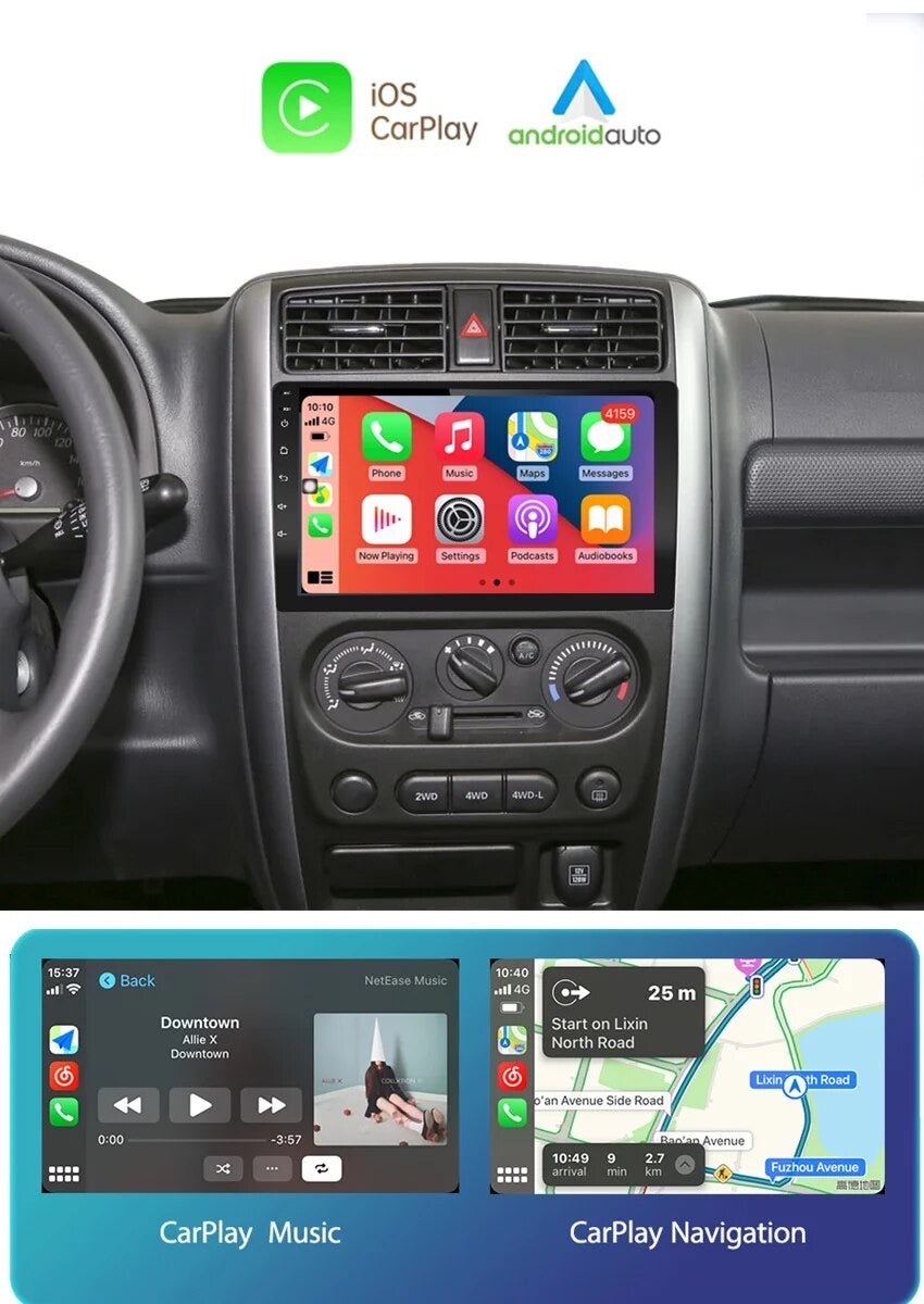 CTB- JS438BG | SUZUKI JIMNY 2005-2019 MONITOR 9 POLLICI | APPLE CARPLAY ANDROID AUTO | WiFi BLUETOOTH GPS USB NAVIGATORE