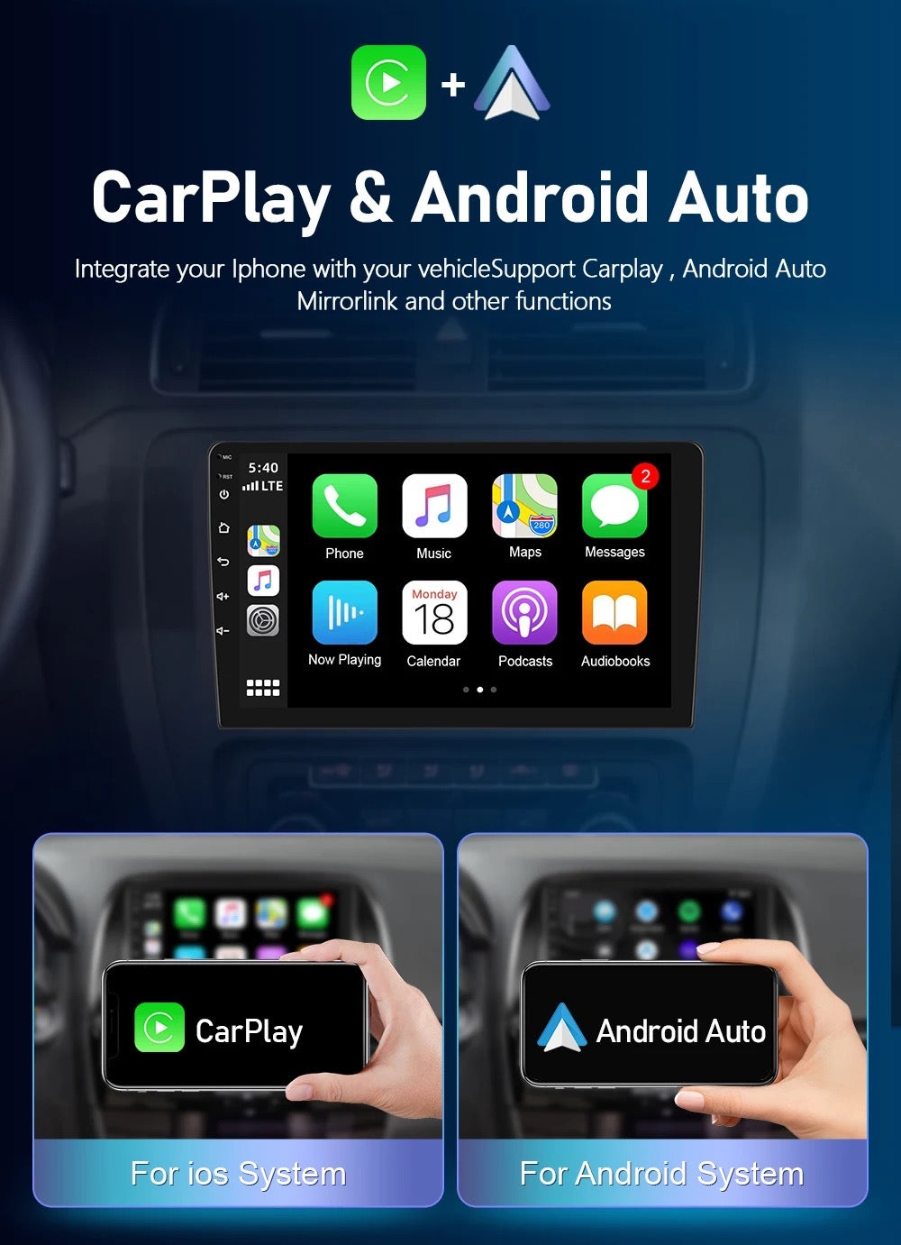 CTB- KS936Y | RENAULT KADJAR 2015-2019 MONITOR 9 ZOLL | APPLE CARPLAY ANDROID AUTO | WLAN BLUETOOTH GPS USB NAVIGATIONSSYSTEM