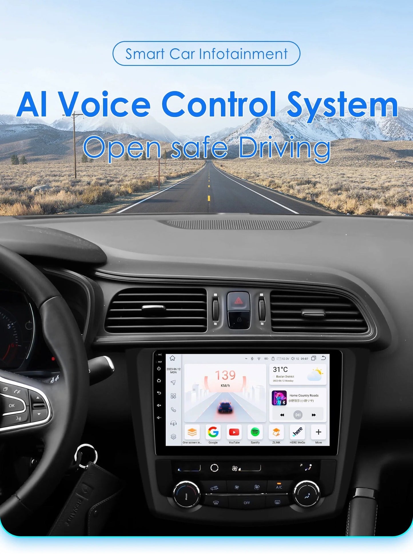 CTB- KS936Y | RENAULT KADJAR 2015-2019 MONITOR 9 ZOLL | APPLE CARPLAY ANDROID AUTO | WLAN BLUETOOTH GPS USB NAVIGATIONSSYSTEM