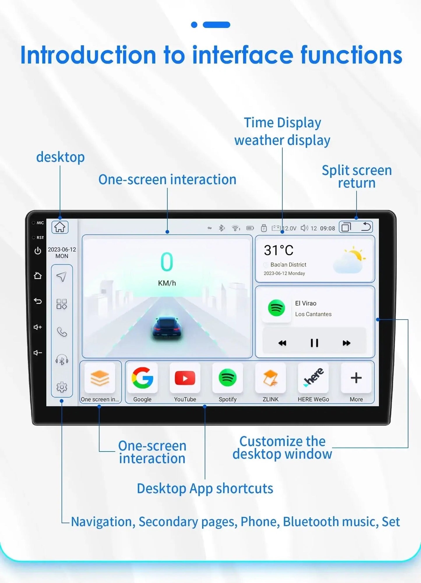 CTB- KS936Y | RENAULT KADJAR 2015-2019 MONITOR 9 ZOLL | APPLE CARPLAY ANDROID AUTO | WLAN BLUETOOTH GPS USB NAVIGATIONSSYSTEM