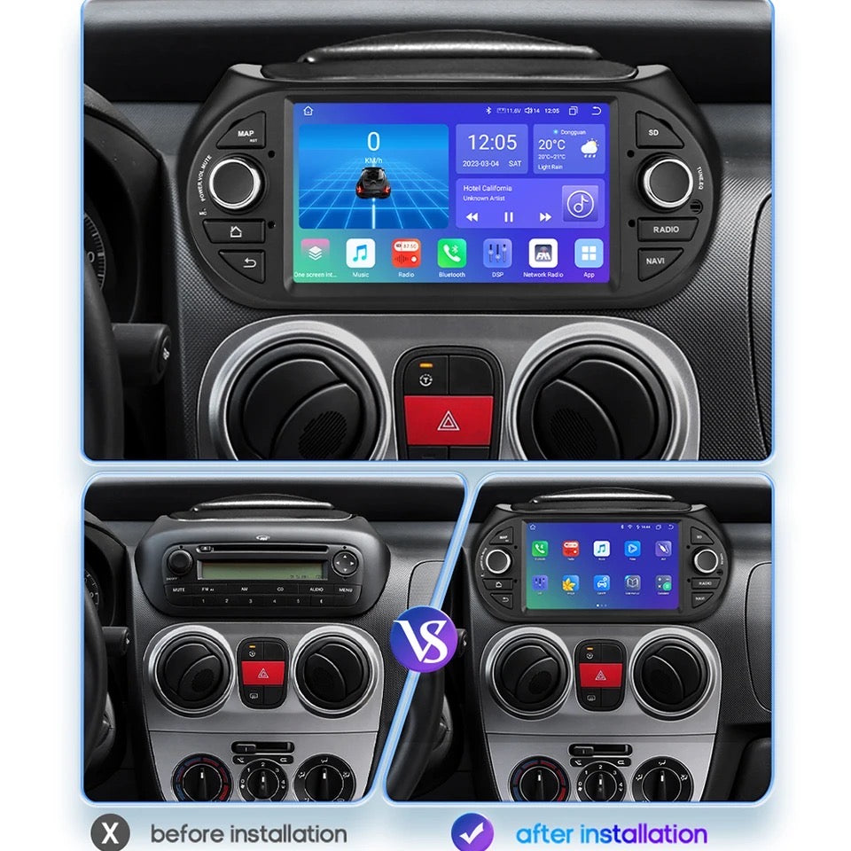 Erisin 7" Android 12 Navigationsgeräte GPS Für FIAT Fiorino Qubo Citroen Nemo Peugeot Bipper