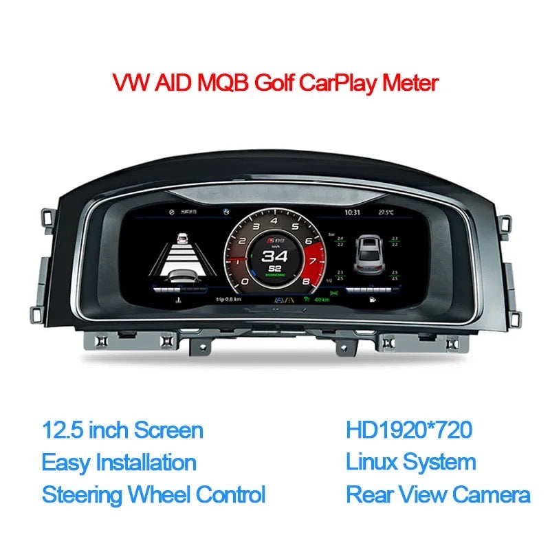 VOLKSWAGEN | TACHIMETRO DIGITALE 12.3 POLLICI | LCD QUADRO STRUMENTI VIRTUALE | PANNELLO CRUSCOTTO SISTEMA LINUX