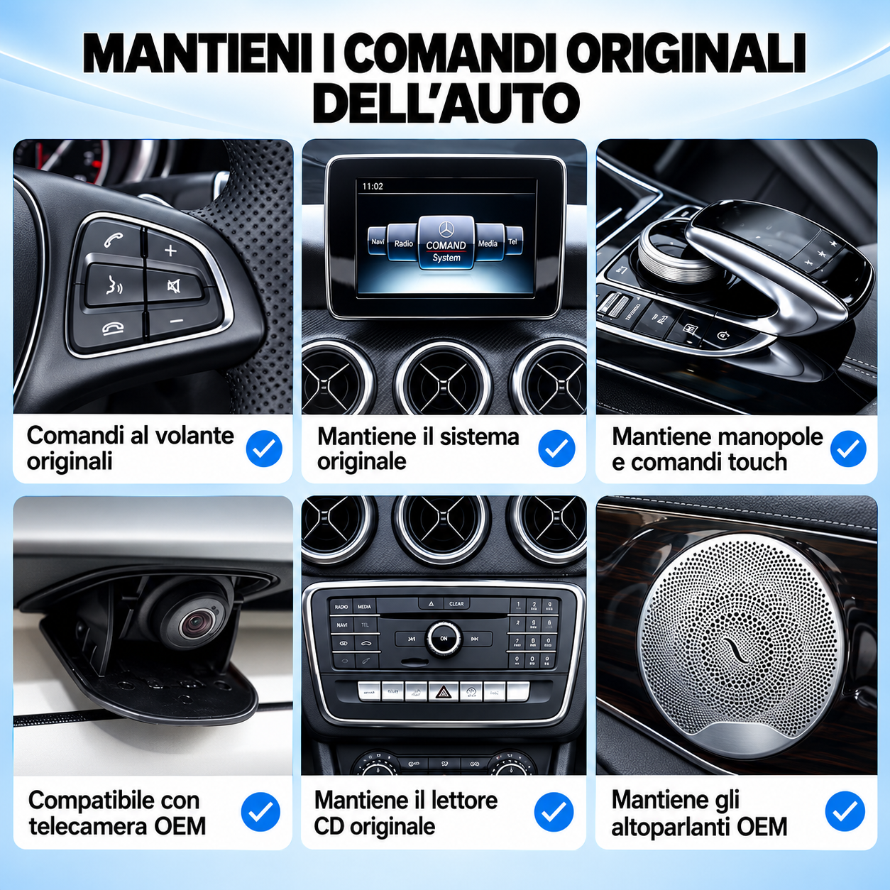 CTB-FC4788P | MERCEDES CLASSE C W205 - GLC X253 CLASSE V - X 2014-2020 MONITOR LINUX | APPLE CARPLAY ANDROID AUTO WIRELESS | MIRRORLINK YOUTUBE | CAR TABLET