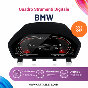 BMW | TACHIMETRO DIGITALE 12.3 POLLICI | LCD QUADRO STRUMENTI VIRTUALE | PANNELLO CRUSCOTTO SISTEMA LINUX