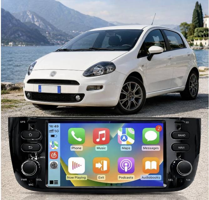 CTB-PTO894 | FIAT PUNTO EVO 2011-2022 | NAVIGATORE RADIO SISTEMA LINUX APPLE CARPLAY ANDROID AUTO GPS USB BLUETOOTH TOUCH SCREEN