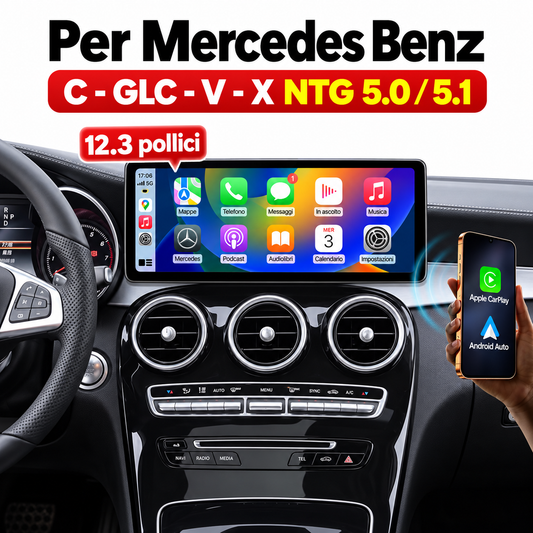 CTB-FC4788P | MERCEDES CLASSE C W205 - GLC X253 CLASSE V - X 2014-2020 MONITOR LINUX | APPLE CARPLAY ANDROID AUTO WIRELESS | MIRRORLINK YOUTUBE | CAR TABLET