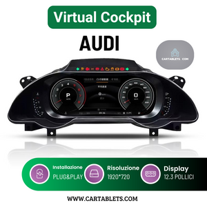 AUDI | TACHIMETRO DIGITALE 12.3 POLLICI | LCD QUADRO STRUMENTI VIRTUALE | PANNELLO CRUSCOTTO SISTEMA LINUX