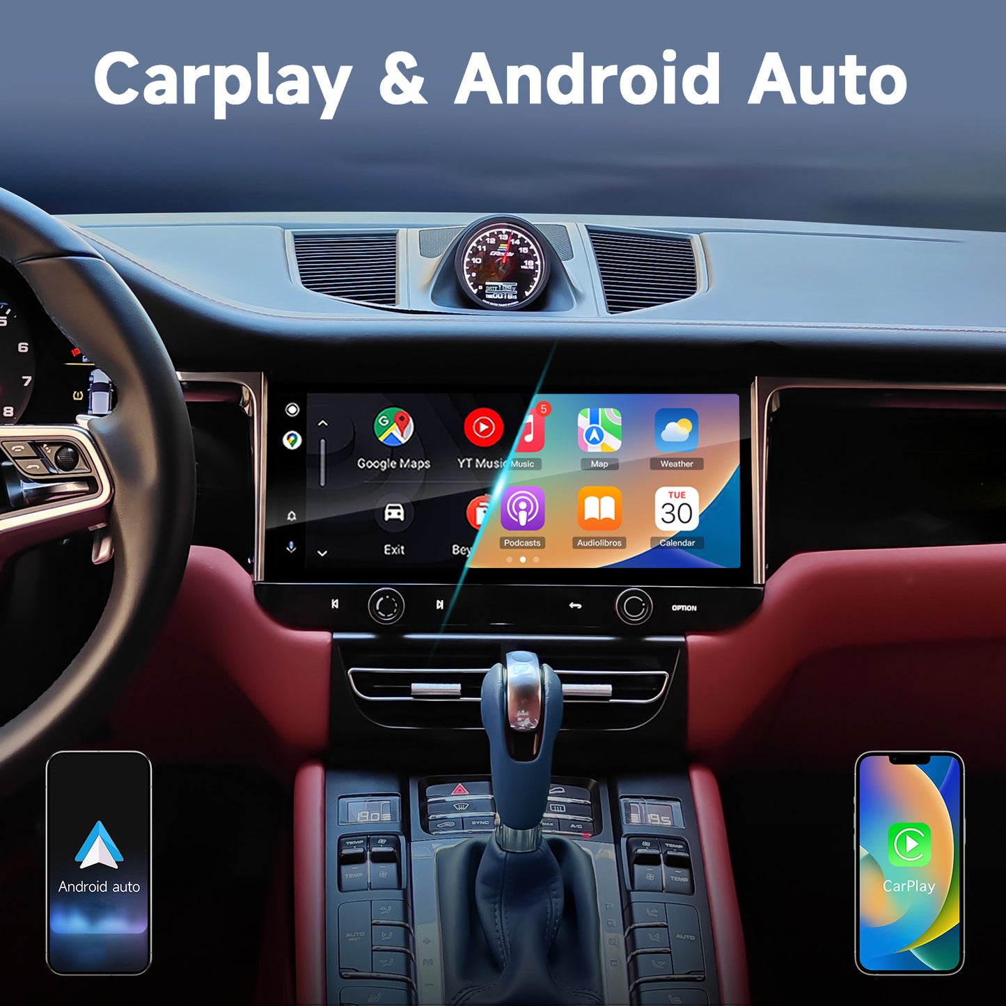 CTB-PR529LP | PORSCHE MACAN 2011-2018 MONITOR 12.3 POLLICI | APPLE CARPLAY ANDROID AUTO | GPS NAVIGATORE WIFI 4G | CAR TABLET