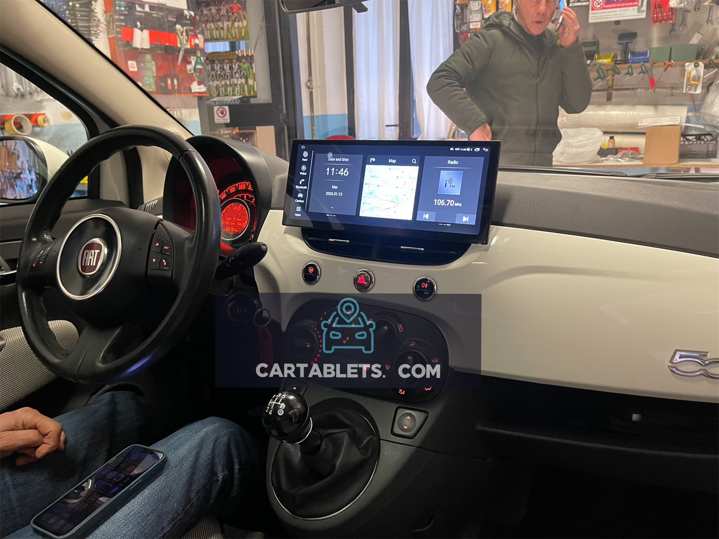 CTB-FT500NW | FIAT 500 - FIAT 500 ABARTH | NAVIGATORE RADIO 12.3 POLLICI OCTACORE APPLE CARPLAY ANDROID AUTO GPS USB BLUETOOTH TOUCH SCREEN