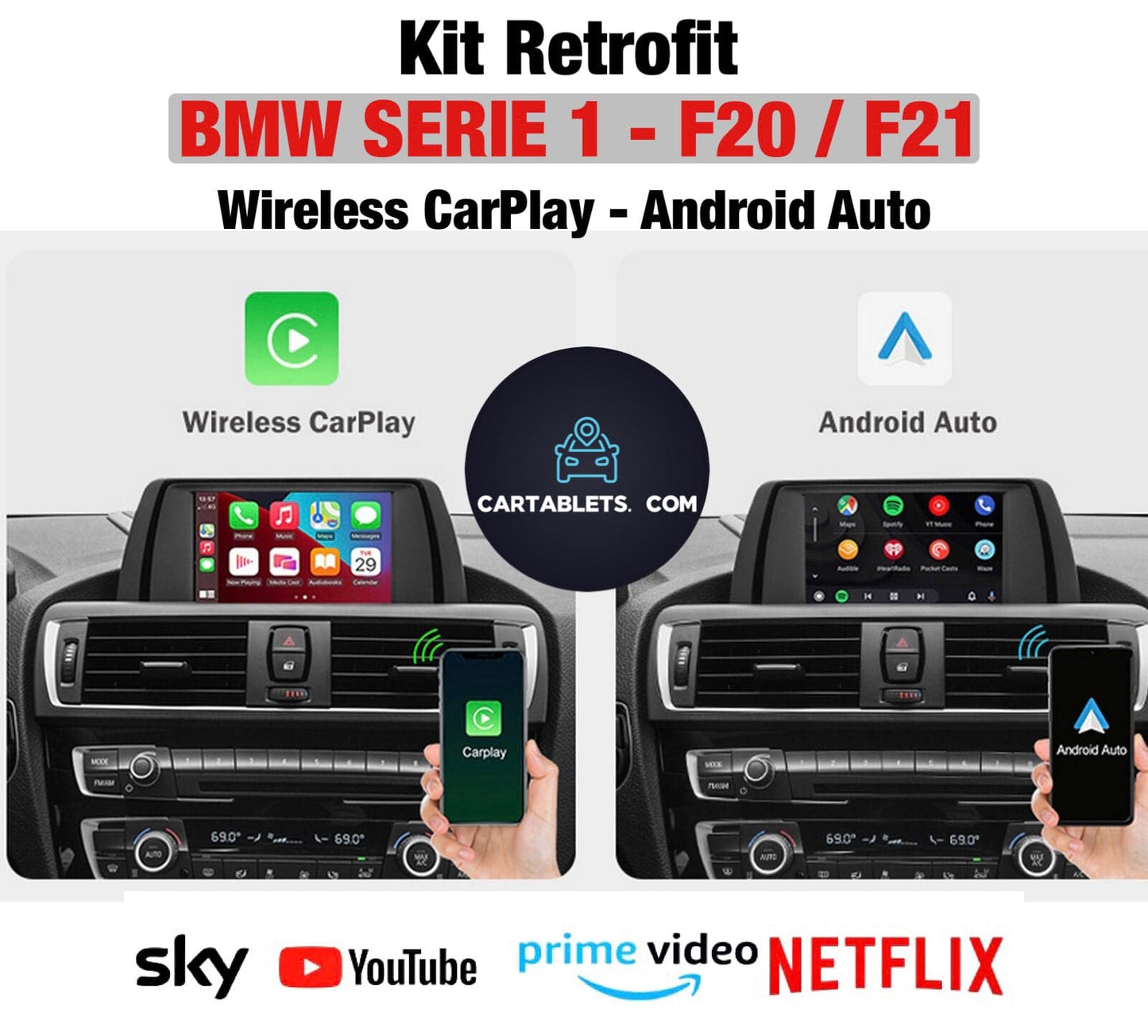 BMW 1er F20-F21 | APPLE CARPLAY ANDROID AUTO NACHRÜSTKIT | USB-KAMERA