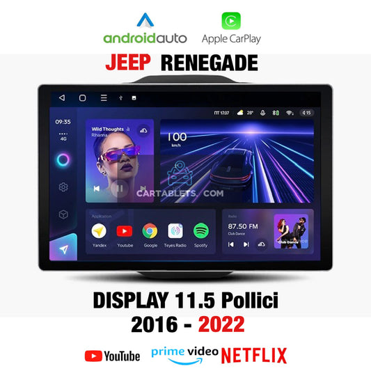 CTB-XW589N | JEEP RENEGADE 2016-2022 | 11.5 POLLICI QLED 2K NAVIGATORE RADIO OCTACORE APPLE CARPLAY ANDROID AUTO GPS USB BLUETOOTH TOUCH SCREEN | WIFI 4G