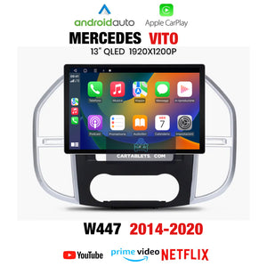 CTB-FO750NH | MERCEDES VITO W447 2014-2020 | NAVIGATORE 13.1 POLLICI QLED 2K RADIO OCTACORE APPLE CARPLAY ANDROID AUTO GPS USB BLUETOOTH TOUCH SCREEN | WIFI 4G