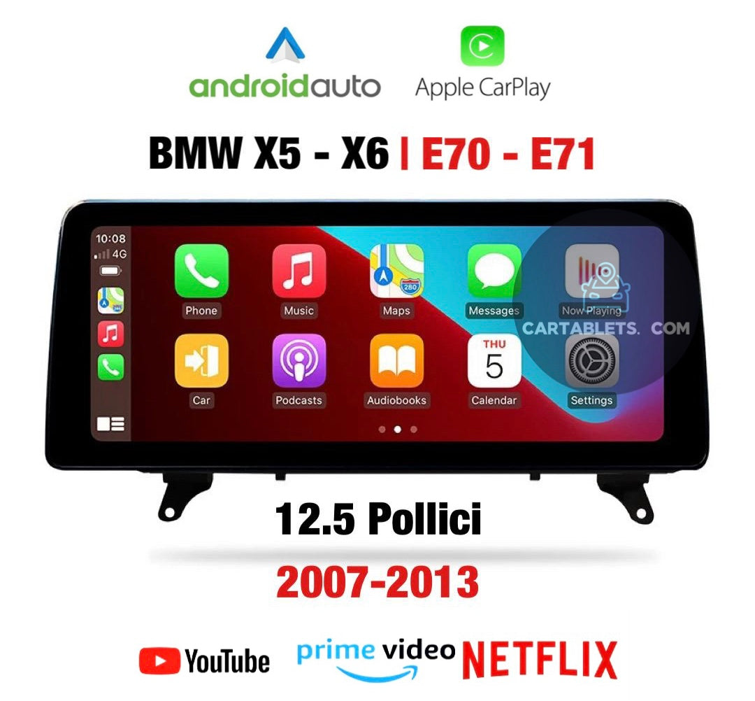 CTB-FR462J | BMW X5-X6 E70 E71 | CARTABLET 12.5 POLLICI | ANDROID AUTO APPLE CARPLAY | GPS DAB DVR USB BLUETOOTH WIFI 4G |