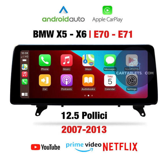 CTB-FR462J | BMW X5-X6 E70 E71 | CARTABLET 12.5 POLLICI | ANDROID AUTO APPLE CARPLAY | GPS DAB DVR USB BLUETOOTH WIFI 4G |