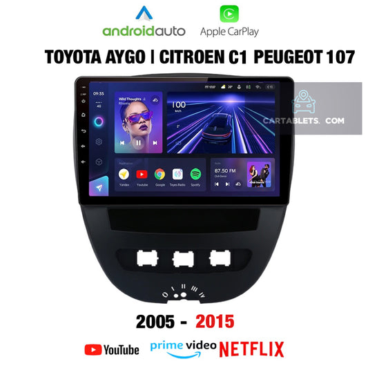 CTB-FH630L | PEUGEOT 107 - CITROEN C1 - TOYOTA AYGO | AUTORADIO APPLE CARPLAY-ANDROID AUTO| CARTABLET 9 POLLICI TOUCH SCREEN | GPS USB DVR DAB+ |