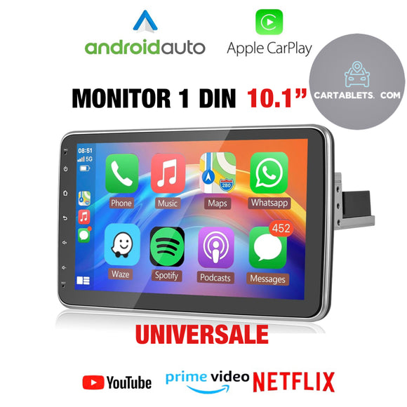 CTB-GB782K | MONITOR 10.1 POLLICI ESTRAIBILE | AUTORADIO UNIVERSALE APPLE CARPLAY-ANDROID AUTO | TOUCH SCREEN | GPS USB DVR DAB+ |
