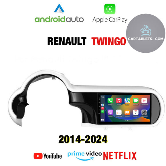 CTB- KS674Y | RENAULT TWINGO 3 2014-2024 MONITOR 9 POLLICI | APPLE CARPLAY ANDROID AUTO | WiFi BLUETOOTH GPS USB NAVIGATORE