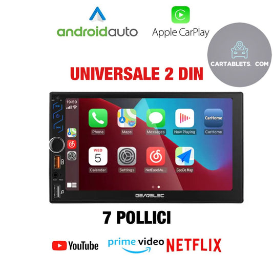CTB-GRL382R | MONITOR 7 POLLICI 2DIN OS ANDROID | AUTORADIO UNIVERSALE APPLE CARPLAY-ANDROID AUTO | TOUCH SCREEN | GPS USB DVR DAB+ |