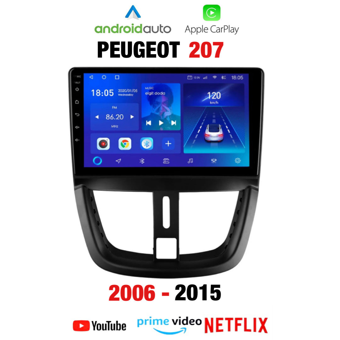 CTB-FV738Y | PEUGEOT 207 | AUTORADIO APPLE CARPLAY-ANDROID AUTO 9 ZOLL | CARTABLET 9 ZOLL TOUCHSCREEN | GPS USB DVR DAB+ |