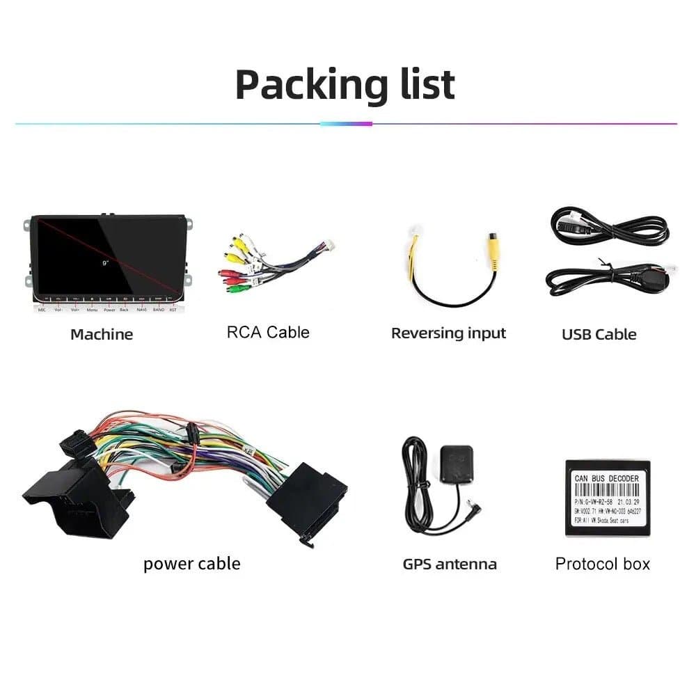 CTB-WD847F | VOLKSWAGEN SKODA SEAT 9 POLLICI | APPLE CARPLAY ANDROID AUTO | GPS BLUETOOTH USB DSP DAB+