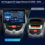 CTB-FQ578HK | CITROEN C1 - TOYOTA AYGO - PEUGEOT 107 2005-2014 | NAVIGATORE RADIO OCTACORE APPLE CARPLAY ANDROID AUTO GPS USB BLUETOOTH TOUCH SCREEN | WIFI 4G