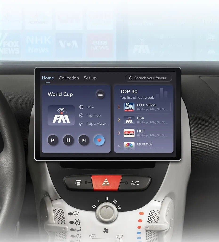 CTB-FQ578HK | CITROEN C1 - TOYOTA AYGO - PEUGEOT 107 2005-2014 | NAVIGATORE RADIO OCTACORE APPLE CARPLAY ANDROID AUTO GPS USB BLUETOOTH TOUCH SCREEN | WIFI 4G