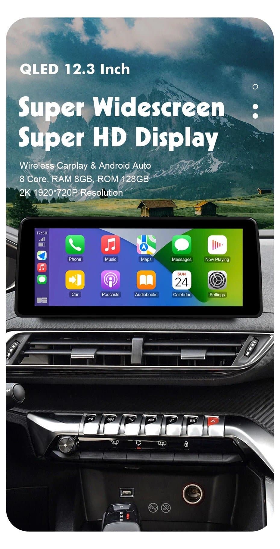 CTB-FQ316HK | PEUGEOT 3008-5008 | 2016-2023 | NAVIGATORE RADIO OCTACORE APPLE CARPLAY ANDROID AUTO GPS USB BLUETOOTH TOUCH SCREEN | WIFI 4G
