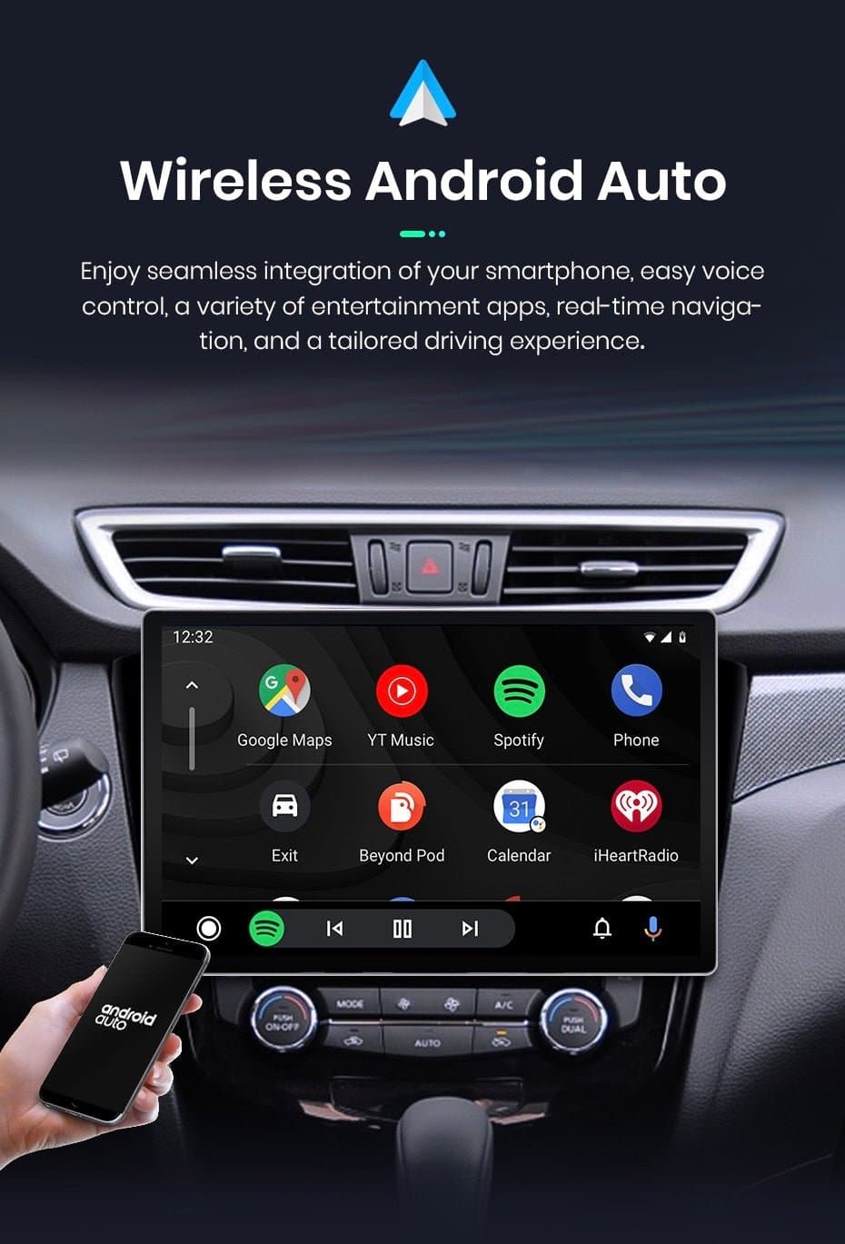 CTB-FV906HN | NISSAN QASHQAI J11  2013-2017 | NAVIGATORE 11.5 POLLICI QLED 2K RADIO OCTACORE APPLE CARPLAY ANDROID AUTO GPS USB BLUETOOTH TOUCH SCREEN | WIFI 4G