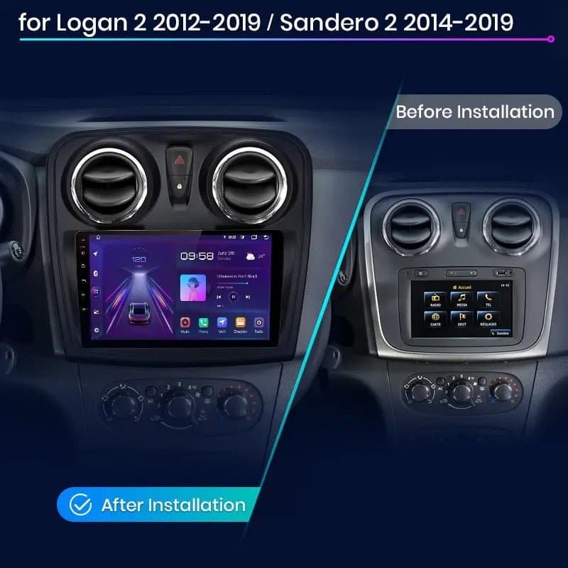 CTB-X389FB | DACIA LOGAN 2012-2019 CARTABLET 9 POLLICI ANDROID AUTO APPLE CARPLAY | WIFI 4G NAVIGATORE BLUETOOTH GPS