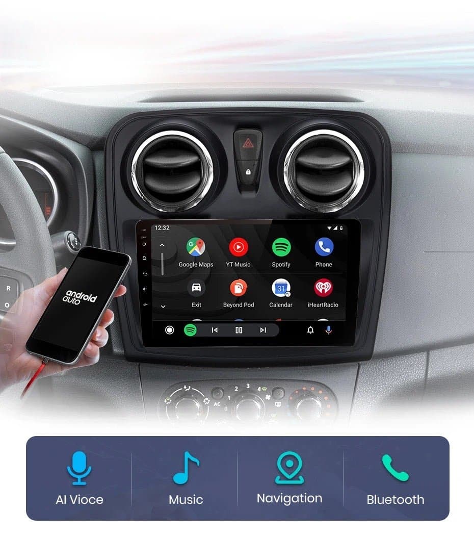 CTB-X389FB | DACIA LOGAN 2012-2019 CARTABLET 9 POLLICI ANDROID AUTO APPLE CARPLAY | WIFI 4G NAVIGATORE BLUETOOTH GPS