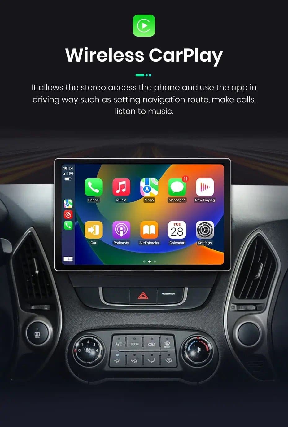 CTB-FC511K | HYUNDAI TUCSON/IX35 2009-2015 | 11.5 POLLICI QLED 2K NAVIGATORE RADIO OCTACORE APPLE CARPLAY ANDROID AUTO GPS USB BLUETOOTH TOUCH SCREEN | WIFI 4G