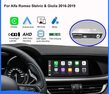 Kit Wireless CarPlay & Android Auto Per Alfa Romeo Giulia/Stelvio (2017-2020) – Plug & Play, Schermo 6.5/8.8 Pollici