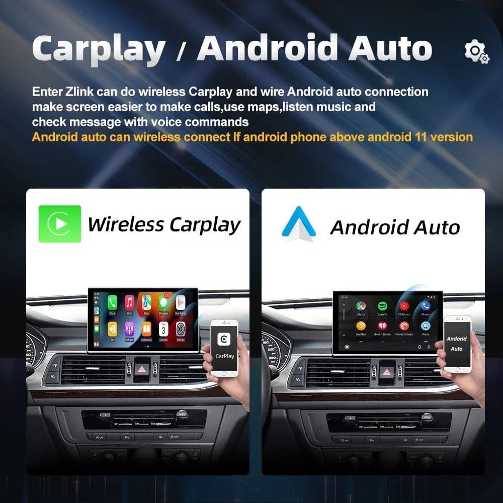 CTB-BY121TL | AUDI A6 C7 2012-2018 | CAR TABLET MONITOR MOTORIZZATO 9 POLLICI | APPLE CARPLAY ANDROID AUTO | GPS WIFI BLUETOOTH 4G