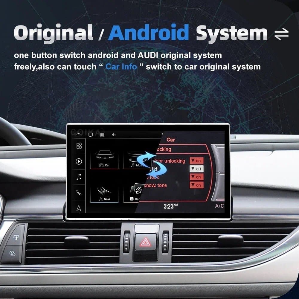 CTB-BY121TL | AUDI A6 C7 2012-2018 | CAR TABLET MONITOR MOTORIZZATO 9 POLLICI | APPLE CARPLAY ANDROID AUTO | GPS WIFI BLUETOOTH 4G