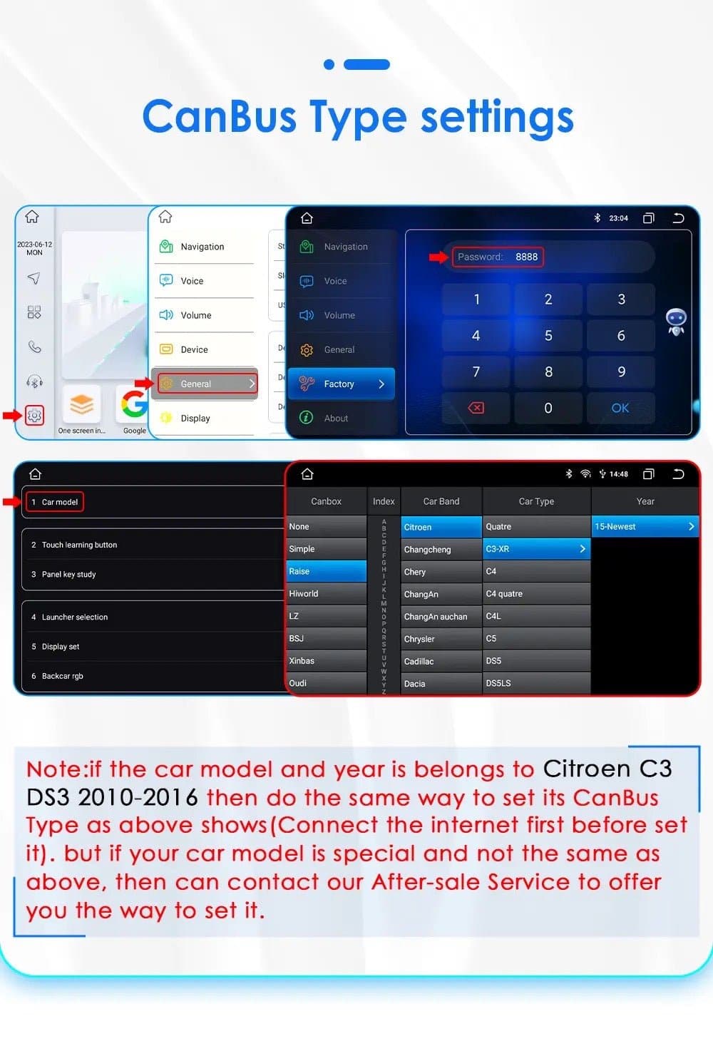 CTB-R402T | CITROEN C3 - DS3 2010-2017 | CARTABLET 9 POLLICI ANDROID APPLE CARPLAY | NAVIGATORE USB WIFI 4G