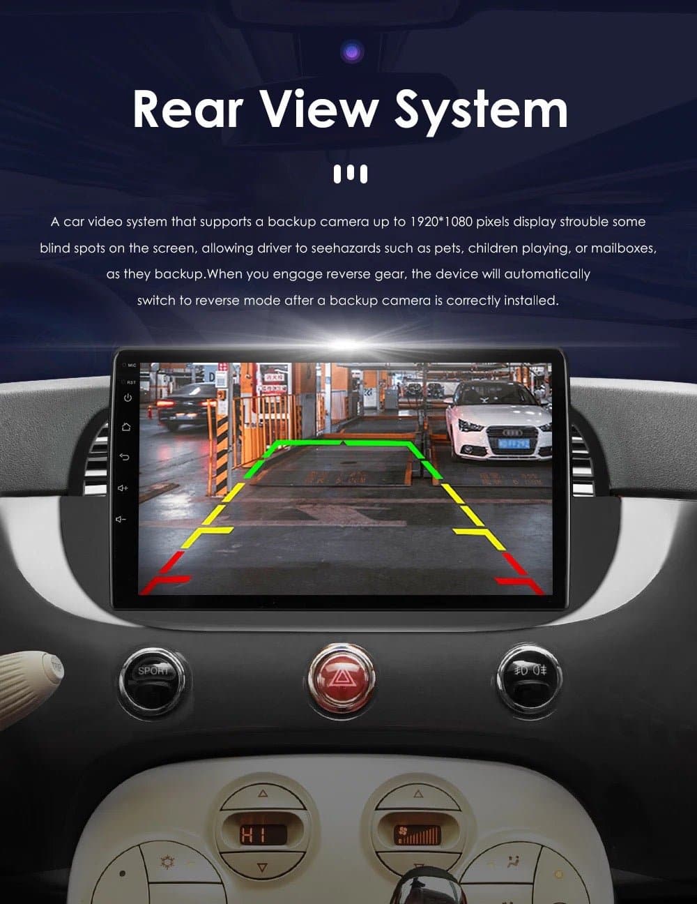 CTB-FT500J | FIAT 500 - FIAT 500 ABARTH | MONITOR 9 POLLICI NAVIGATORE RADIO OCTACORE APPLE CARPLAY ANDROID AUTO GPS USB BLUETOOTH TOUCH SCREEN