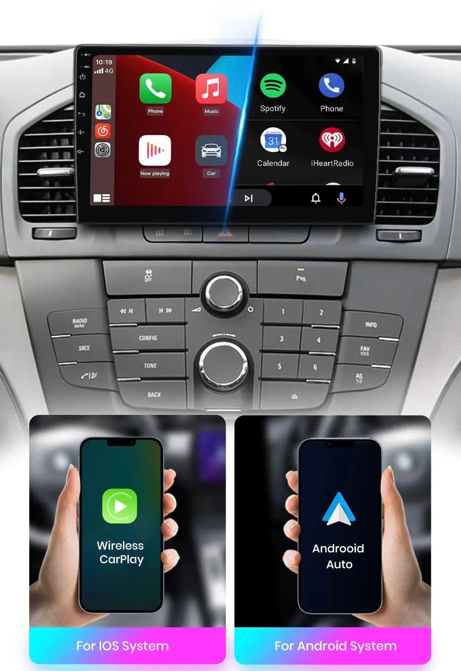 CTB- SK031J | OPEL INSIGNIA 2008-2013 MONITOR 9 ZOLL | APPLE CARPLAY ANDROID AUTO | WiFi BLUETOOTH GPS USB NAVIGATIONSGERÄT
