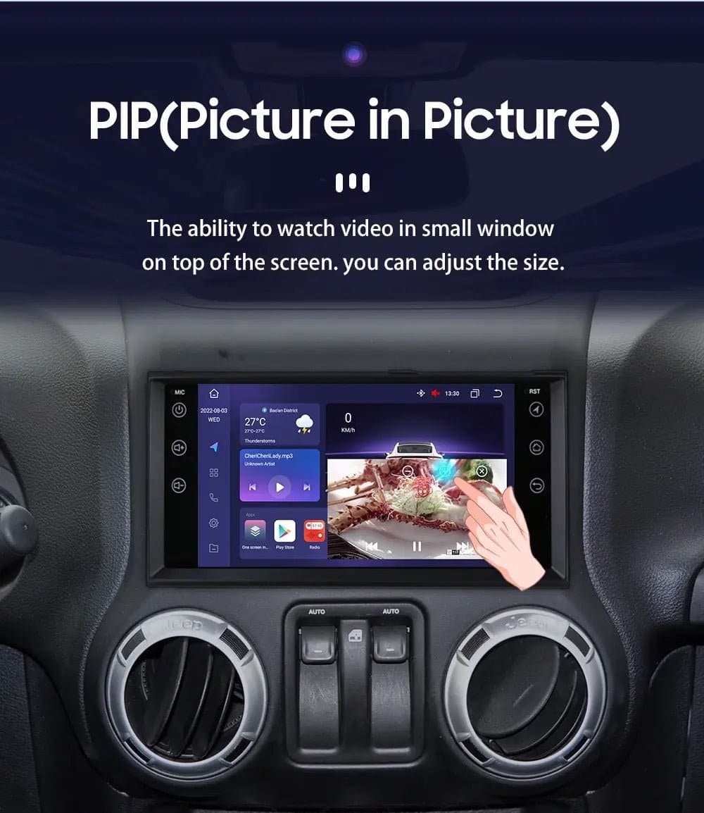 CTB-D856L | JEEP WRANGLER JK 2007-2017 CARTABLET 7 POLLICI ANDROID AUTO APPLE CARPLAY | WIFI 4G NAVIGATORE BLUETOOTH GPS USB