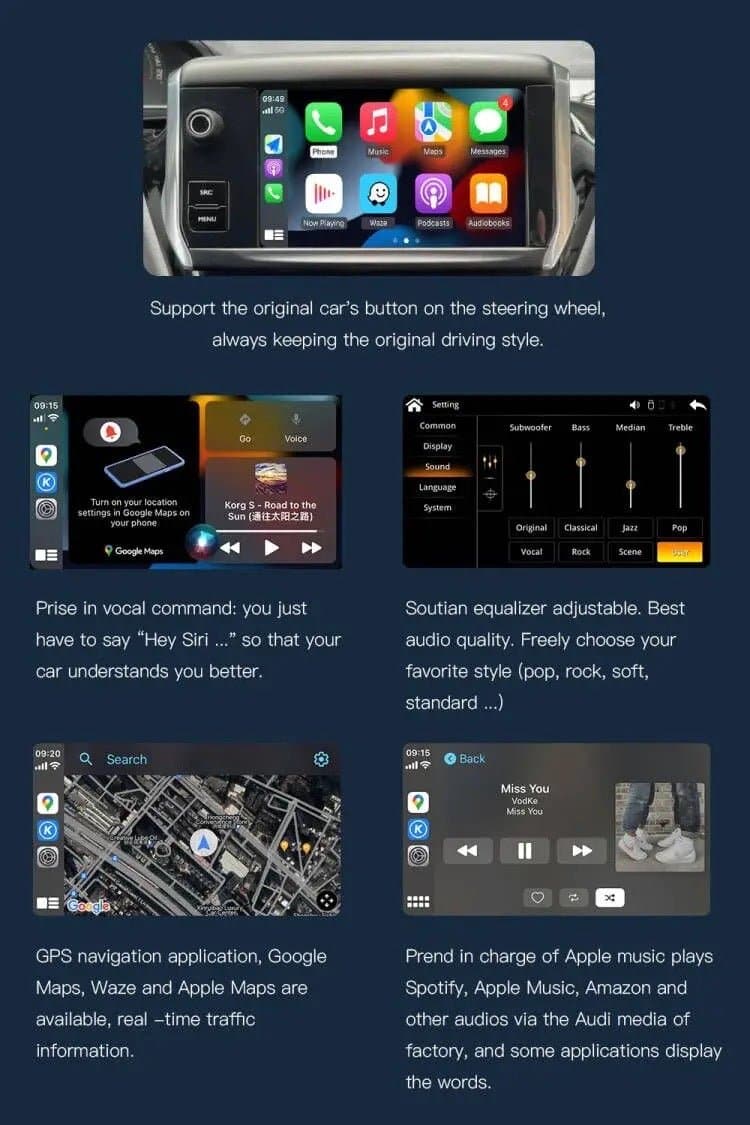 CITROEN PEUGEOT SMEG&MRN - NAC | RETROFIT-KIT APPLE CARPLAY ANDROID AUTO | KAMERA USB