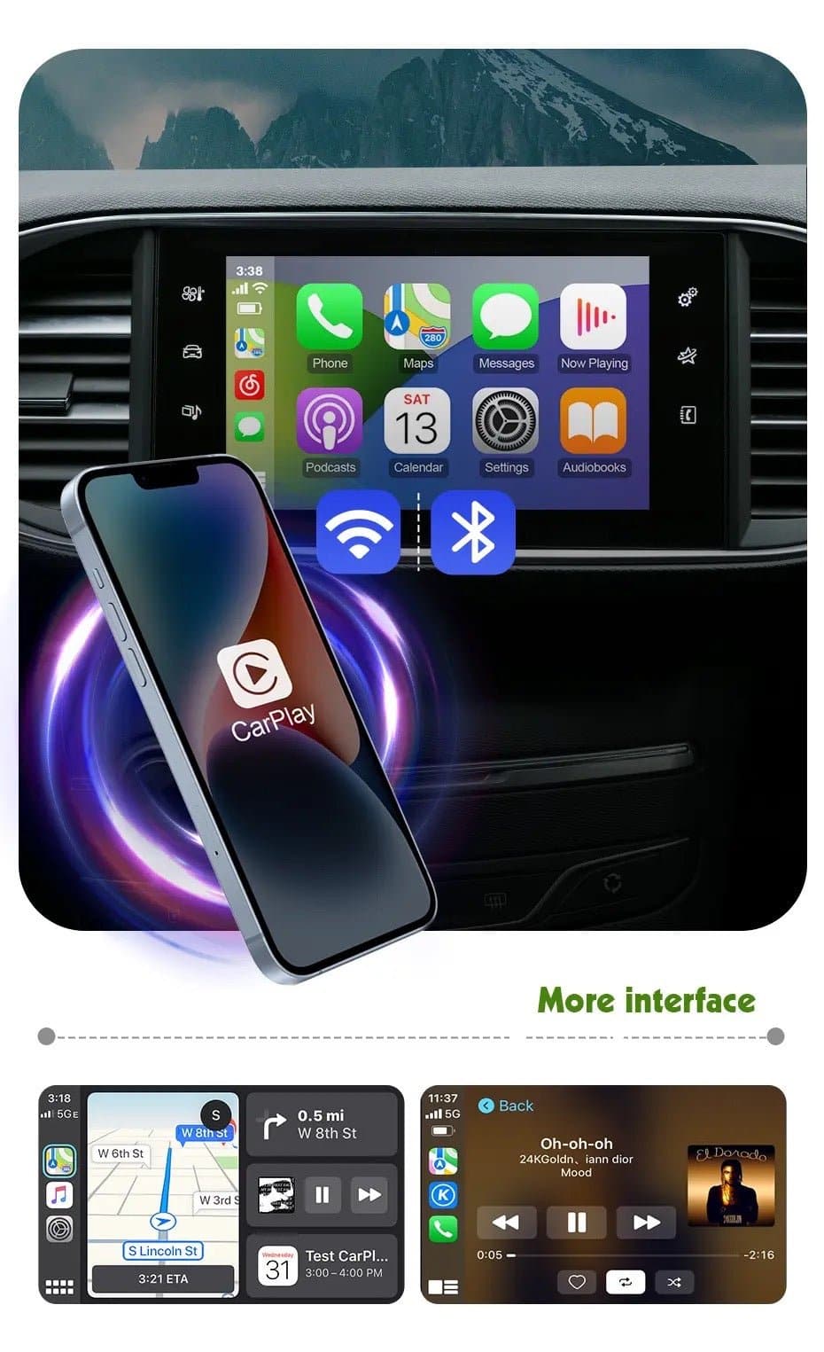 CITROEN PEUGEOT SMEG&MRN - NAC | RETROFIT-KIT APPLE CARPLAY ANDROID AUTO | KAMERA USB