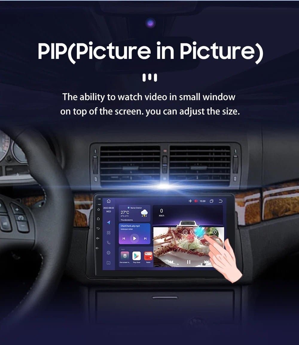 CTB- SR091J | BMW 3er E46 MONITOR 9 ZOLL | APPLE CARPLAY ANDROID AUTO | WiFi BLUETOOTH GPS USB NAVIGATIONSGERÄT
