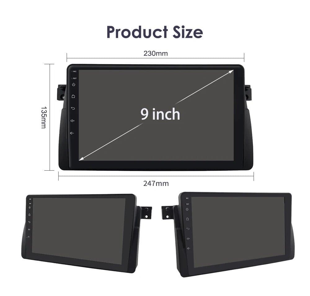 CTB- SR091J | BMW 3er E46 MONITOR 9 ZOLL | APPLE CARPLAY ANDROID AUTO | WiFi BLUETOOTH GPS USB NAVIGATIONSGERÄT