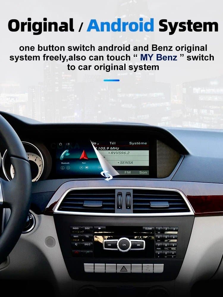 CTB-WC314B | MERCEDES CLASSE C W204 2011-2014 RESTYLING MONITOR 8'8 POLLICI | APPLE CARPLAY ANDROID AUTO | GPS NAVIGATORE WIFI 4G | CAR TABLET