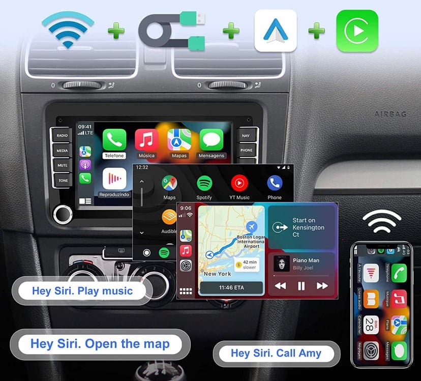 CTB- RNS510X | VOLKSWAGEN SKODA SEAT 7 POLLICI | APPLE CARPLAY ANDROID AUTO | WiFi BLUETOOTH GPS USB NAVIGATORE