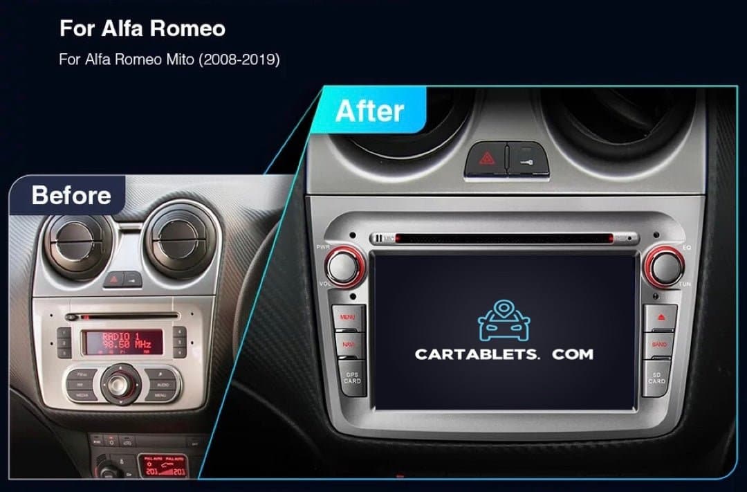 CTB-MTO212 | ALFA ROMEO MITO 2008-2018 | ANDROID GPS BLUETOOTH WIFI | APPLE CARPLAY ANDROID AUTO |