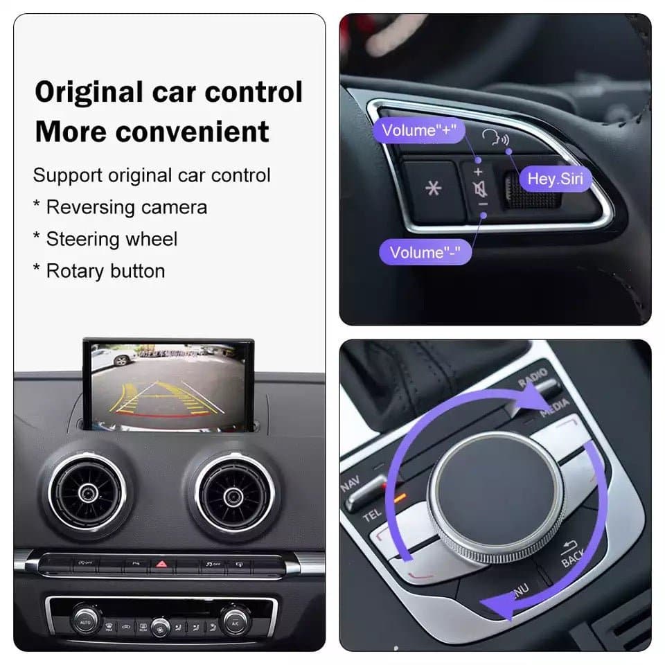 AUDI A3 2014-2019 (8V) | RETROFIT APPLE CARPLAY ANDROID AUTO | TELECAMERA USB