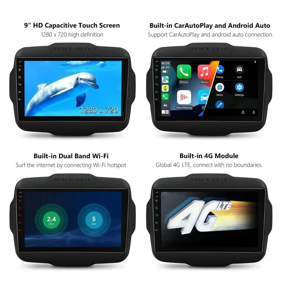CTB-RNG10X | JEEP RENEGADE | APPLE CARPLAY ANDROID AUTO | 4G WIFI | BLUETOOTH USB | MIRRORLINK