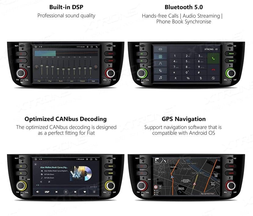 CTB-PTO110 | FIAT PUNTO 2010-2021 | GPS NAVIGATORE BLUETOOTH WIFI CARPLAY ANDROID AUTO TOUCH SCREEN