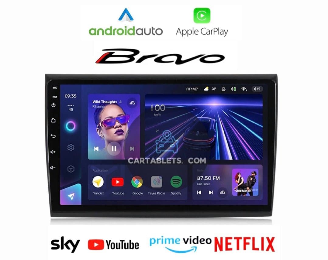 CTB-BV567C | FIAT BRAVO 2006-2014 | CARTABLET 9 POLLICI ANDROID | APPLE CARPLAY ANDROID AUTO | GPS NAVIGATORE AUTORADIO USB WIFI 4G